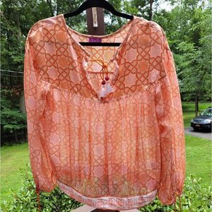 Orange Geometric Blouse